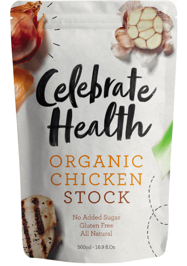 Celebrate Health Organic Chicken Stock Image
